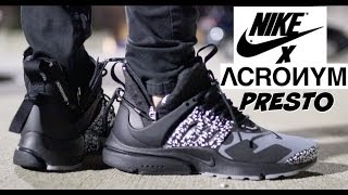 Doncella Conmemorativo fotografía HYPED DIED FAST) NIKE x ACRONYM PRESTO MID "COOL GREY" REVIEW & ON FEET -  YouTube