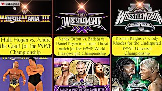 WWE Main Event MATCHES Of All WRESTLEMANIA [1985-2024]