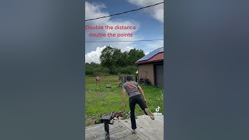 Axe throw trick shot #axethrowing #trickshots @MarkBouquin