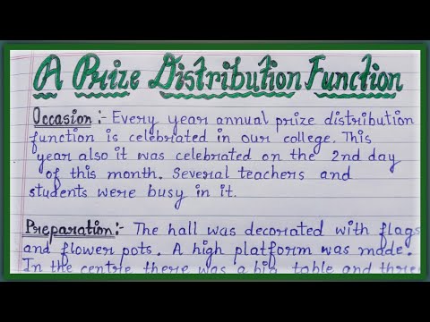 essay on prize distribution