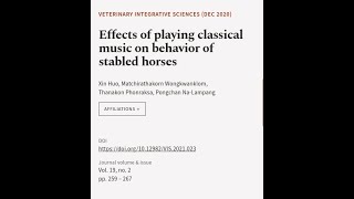 Effects of playing classical music on behavior of stabled horses | RTCL.TV