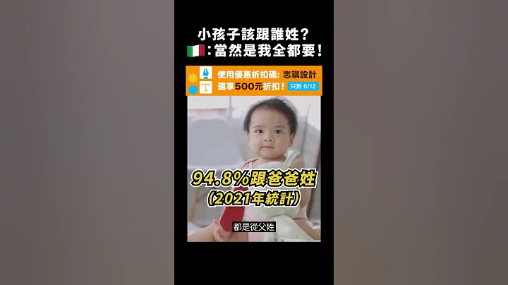 小孩子该跟谁姓？意大利🇮🇹：当然是我全都要！｜志祺七七 #shorts - 天天要闻
