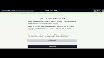 Verify your trophy from Microsoft