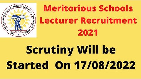 90 Posts of Meritorious Lecturer Scrutiny Schedule & Merit Cut Off Out