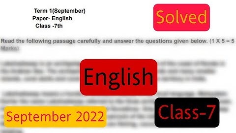#pseb #class7 English Sample Paper#september2022 #class-7 #solved
