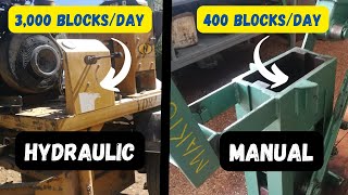 What's the difference between a Manual and Hydraulic Interlocking Soil Block Machine?