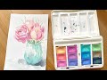 White nights 12 pastel watercolours set unboxing  swatches  painting