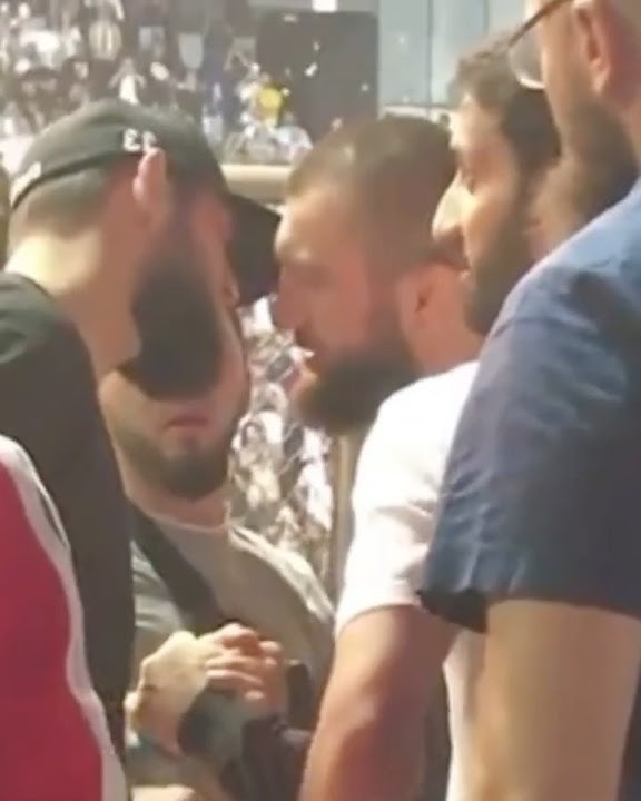 Khamzat Chimaev pushes Abubakar Nurmagomedov #shorts #khamzatchimaev #khabib