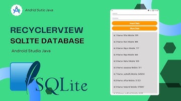SQLite Database Data View in RecyclerView in Android Studio Java ||SQLite Database Tutorial