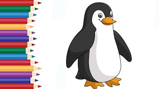 How to color penguin | penguin coloring page| kids coloring fun| Markers color| coloring video