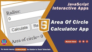 Area Of Circle Calculator App in JavaScript - JavaScript Interactive Application 03 🚀