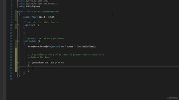 The Ultimate Guide to Game Development with Unity - Part 26 Challenge Review Laser Behaviour