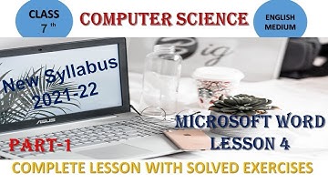 Computer Science// Class 7// Lesson-4// Microsoft Word //New P.S.E.B Syllabus