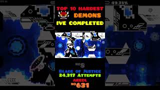 TOP 10 Hardest EXTREME Demons IVE Completed!