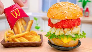 Crispy Miniature Chicken and Scrambled Egg Burger McDonalds Recipe Idea - MIni Yummy ASMR Cooking