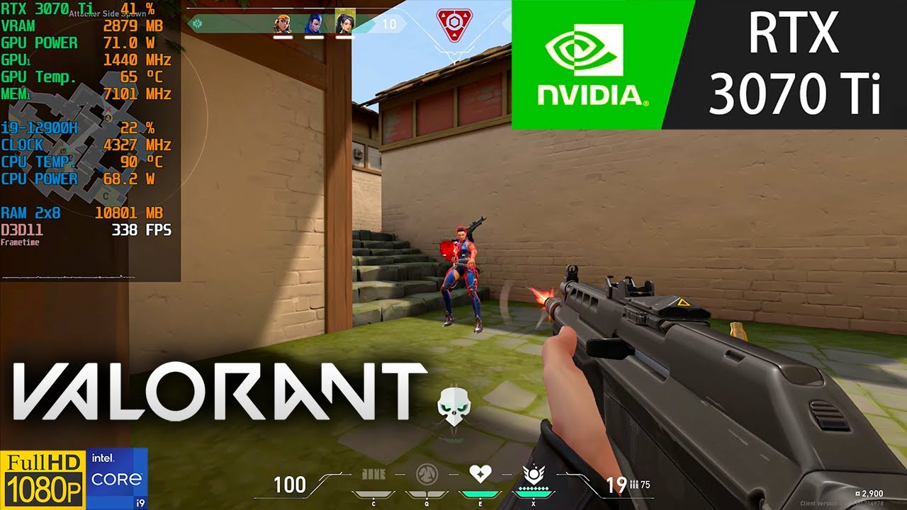 Valorant RTX 3070 Ti Laptop + i9 12th gen 12900H - 16GB RAM 