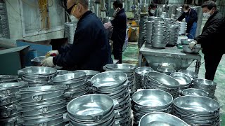 Process of making non stick frying pan with amazing mass production in Korean factory