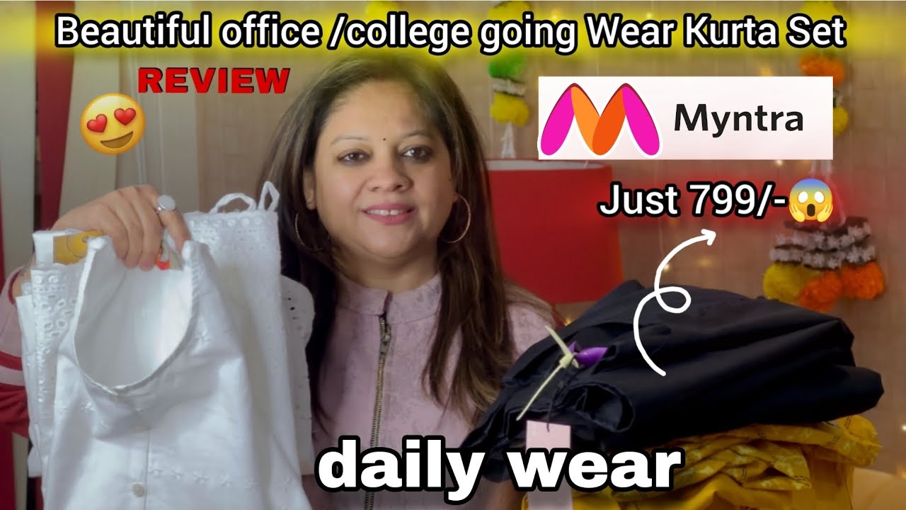 💕Myntra Kurta Set Review 🌸Office College Going Wear kurta Set Review