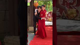 Beautiful Red Wedding Dress Cute Couple Moments Chinese Wedding Style