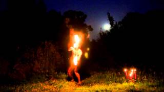 Devil Sticks with fire