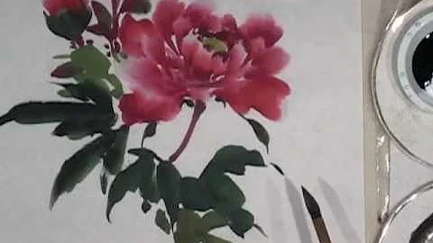 Peony Demo Part 2 of 3 - Leaves in sumi-e Chinese brush painting technique - DayDayNews