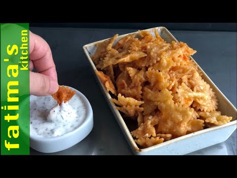 How to make HOMEMADE CRISPY PASTA CHIPS / Tiktok /WITH A DIPPING SAUCE RECIPE