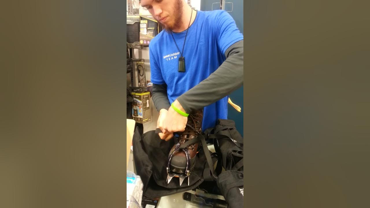 How to put on crampons YouTube