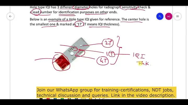 Hole type IQI sensitivity calculation ll ASTM E1025 standard
