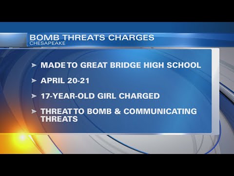 Great Bridge High School student charged in connection to bomb threats