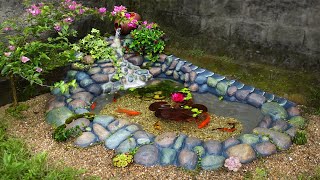 A Masterpiece Made of Cement  Turn the garden corner into a beautiful waterfall aquarium