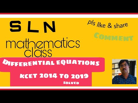 Differential equations kcet