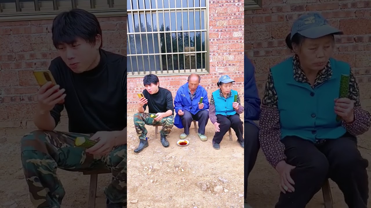 A harmonious and funny family. I just wanted to eat some melon in peace. Why do you two come to