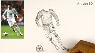 How to Draw Cristiano Ronaldo, The EASY Ronaldo Drawing