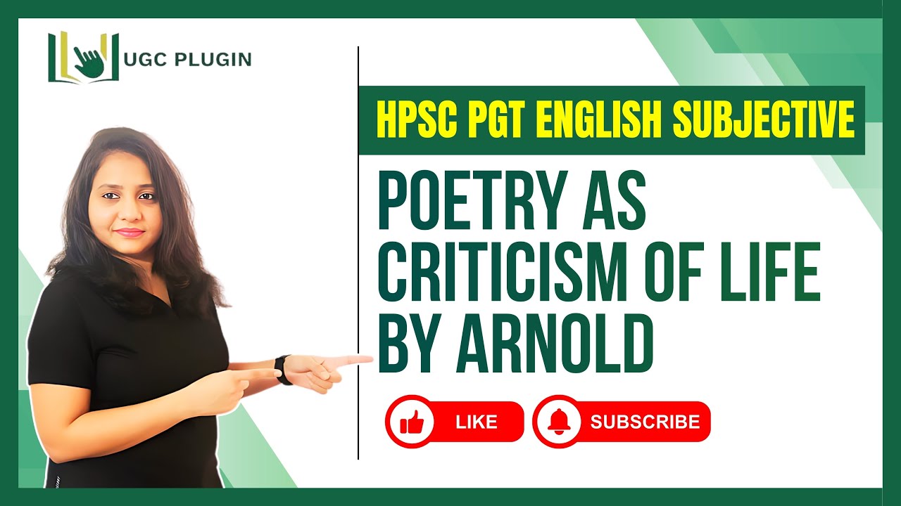 Poetry as Criticism of Life – Matthew Arnold | HPSC PGT English Subjective | By Rohini Ma’am
