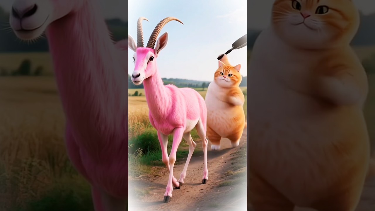 Pelea de gato y cabra | Funny cat video 