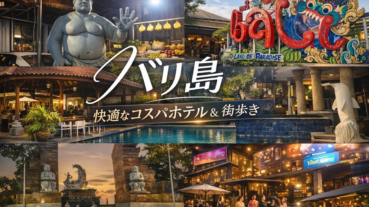 【バリ・レギャン•クタ】1泊◯千円!? コスパ最強ホテル＆クタ散策｜リアルな街歩きVlog