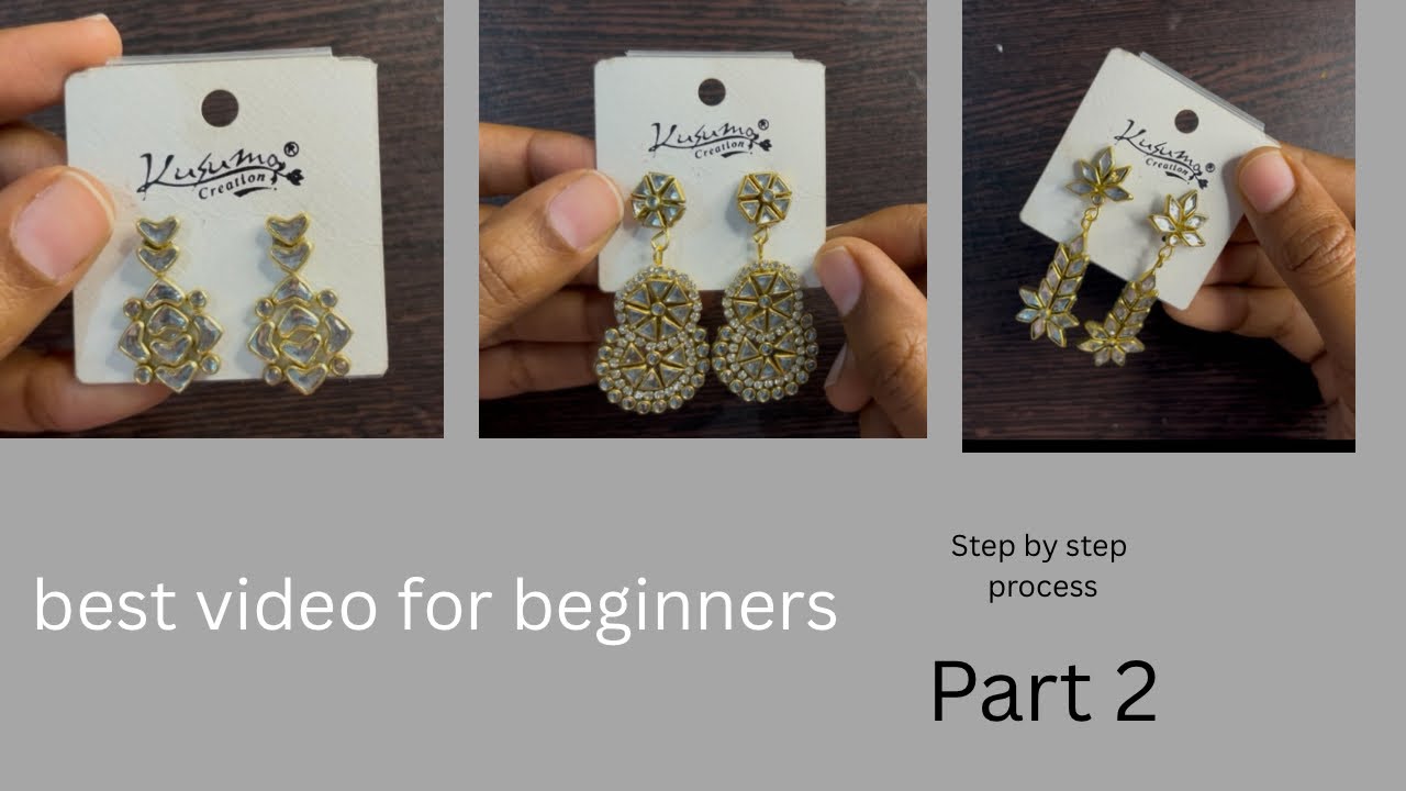 How to Make Earrings with Kundans | Beginner Friendly Tutorial | part 2 | Telugu
