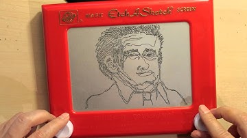RAEART on Etch A Sketch WHO IS THIS? speed ART drawing