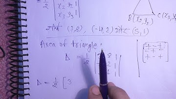 area of triangle class 12 determinants