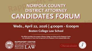 Norfolk District Attorney Candidates Forum