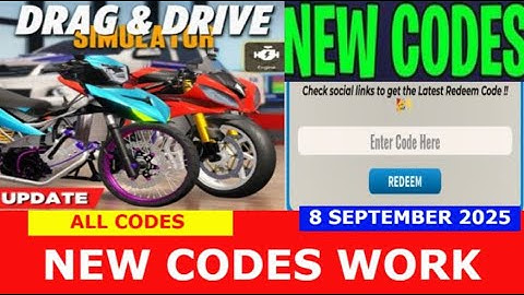 *NEW CODES* (MODIF x POLICE UPDATE) Drag Drive Simulator ROBLOX | ALL CODES | September 8, 2025