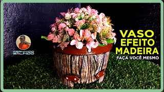 VASO EFEITO MADEIRA #diy #vasodecimento