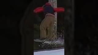 Slicing the ice with a good jump, snowboarding shorts fun skiing ￼￼