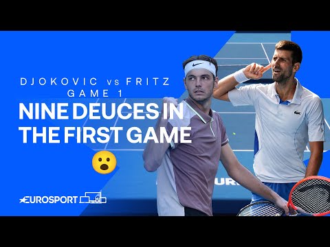 Nine DEUCES in the FIRST game between Djokovic and Fritz 🤯 | Australian Open 2024 🇦🇺
