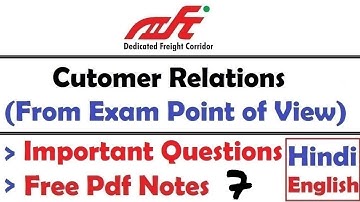 DFCCIL Customer Relations Important Questions Part-7