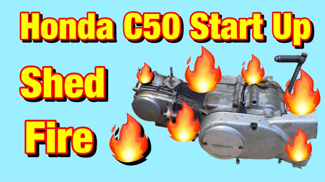 Honda C50 Engine Start Up & Shed Fire ๐ฅ๐ฌ Moped ST50 Dax - YouTube
