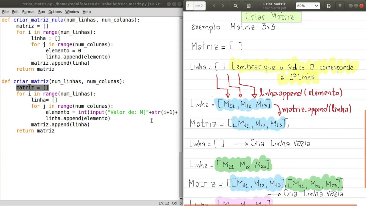 Como é formada uma matriz em Python? - YouTube