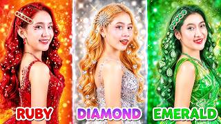 Poor Emerald Vs Rich Ruby Vs Giga Rich Diamond Girl At The Ball! Princess Dress To Impress