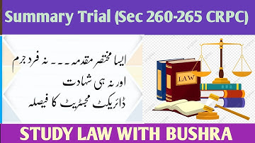 Summary Trial I Sec 260-265 of CrPC