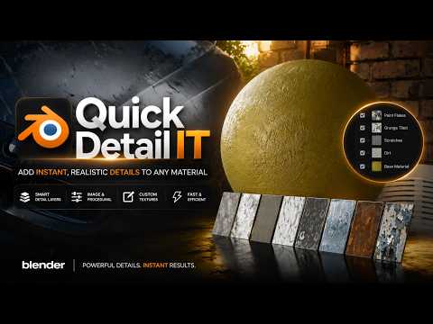 How to add surface imperfections on any material in one click - Quick Detailer Addon Blender